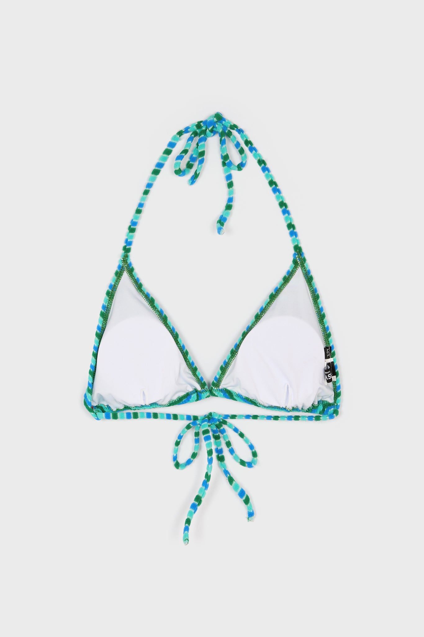 Blue and green multistripe terrycloth bikini and skirt set_2