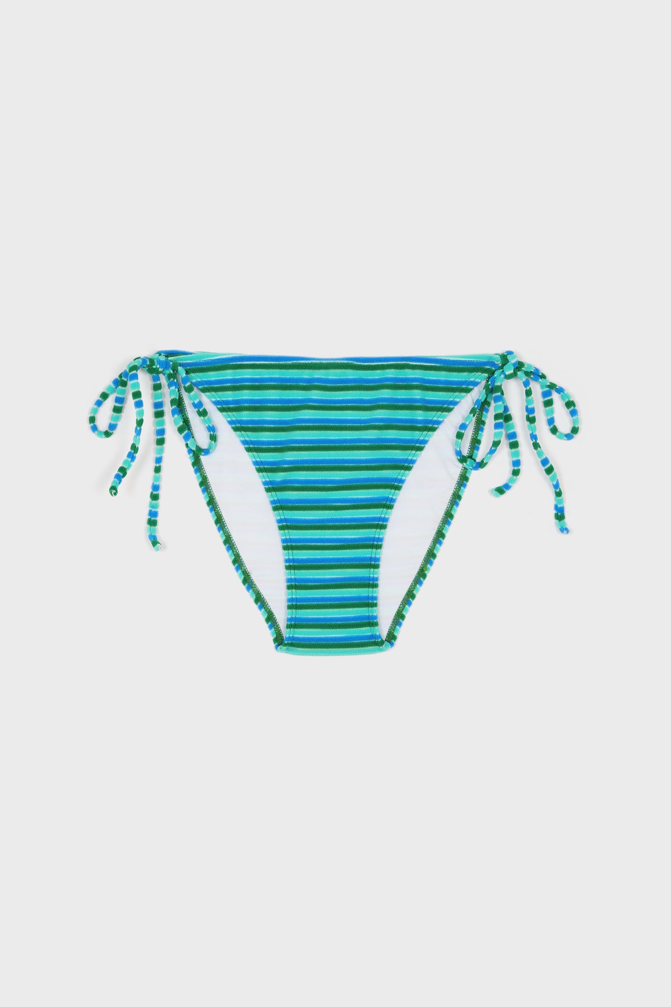 Blue and green multistripe terrycloth bikini and skirt set_3
