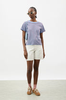 Blue and orange striped short sleeve t-shirt_4