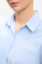 Blue and white multi striped shirt_3