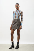Blue brown and ivory argyle sheer long sleeve top_4