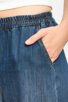 Blue denim contrast stitch trousers_3