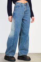 Blue rounded side panel jeans_1