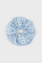 Blue sheer gingham scrunchie_1