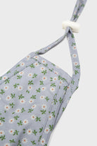 Blue and tiny white daisy print face mask_1