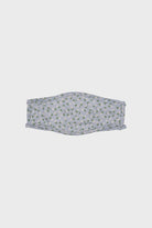 Blue and tiny white daisy print face mask_2