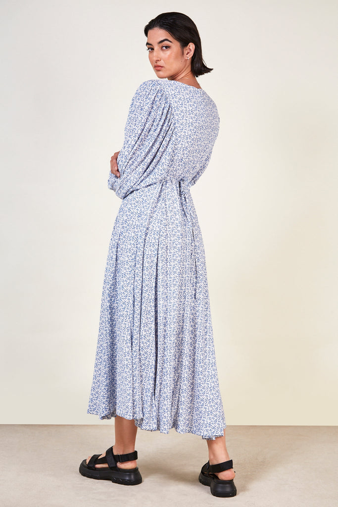 Blue and white printed maxi dress_2