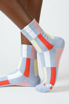 Blue bright rectangles socks_3