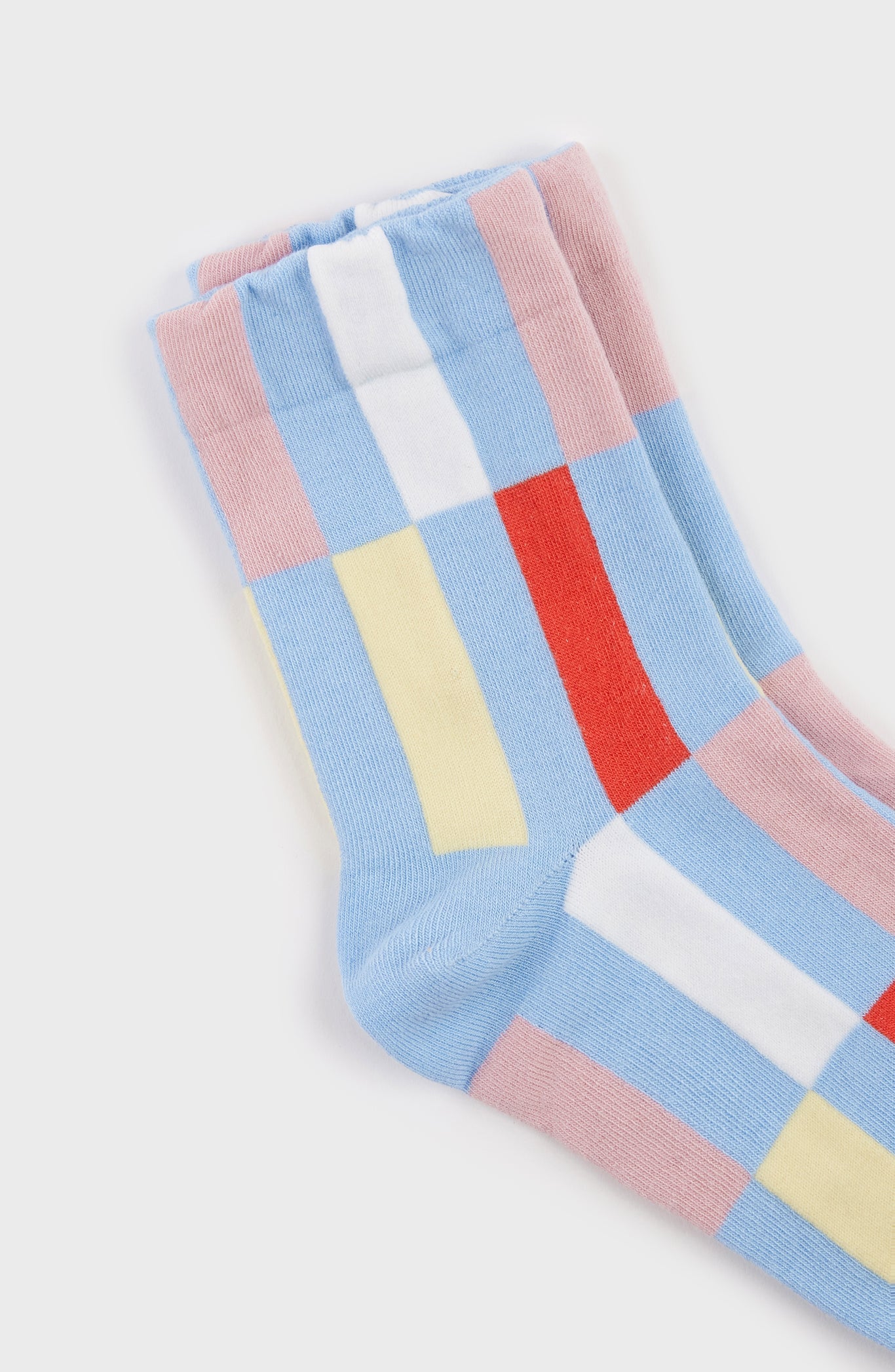 Blue bright rectangles socks_2