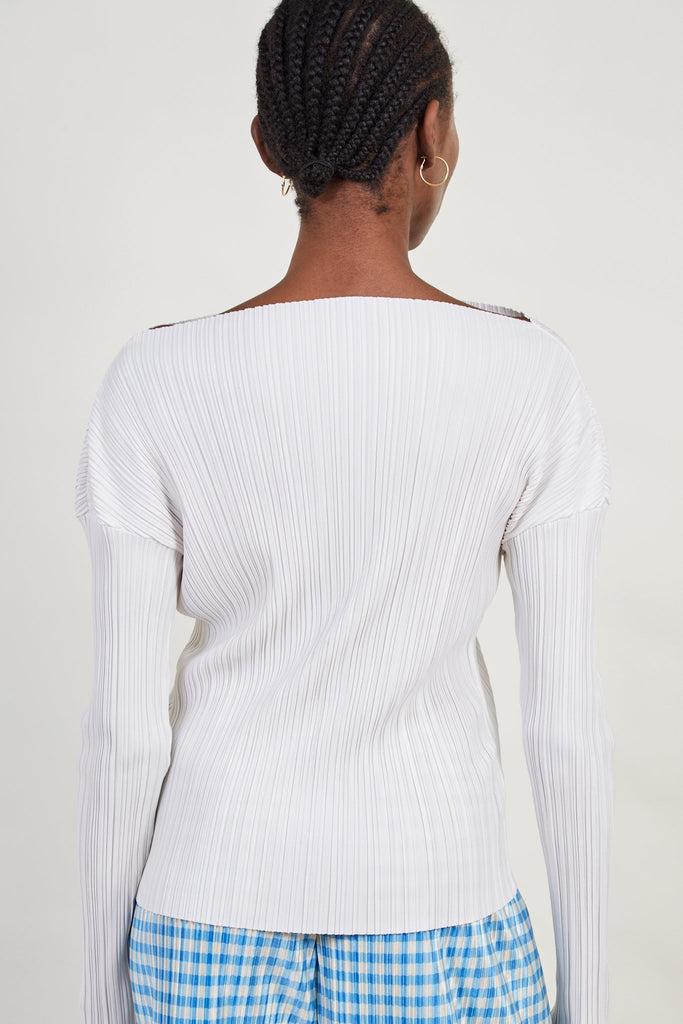 Ivory pleat ribbed wide neck top_3