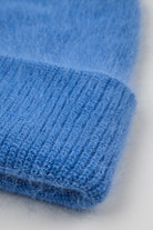 Bright blue mohair beanie hat_2