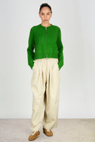 Bright green double zip cardigan_5