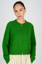 Bright green double zip cardigan_2