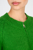 Bright green double zip cardigan_4