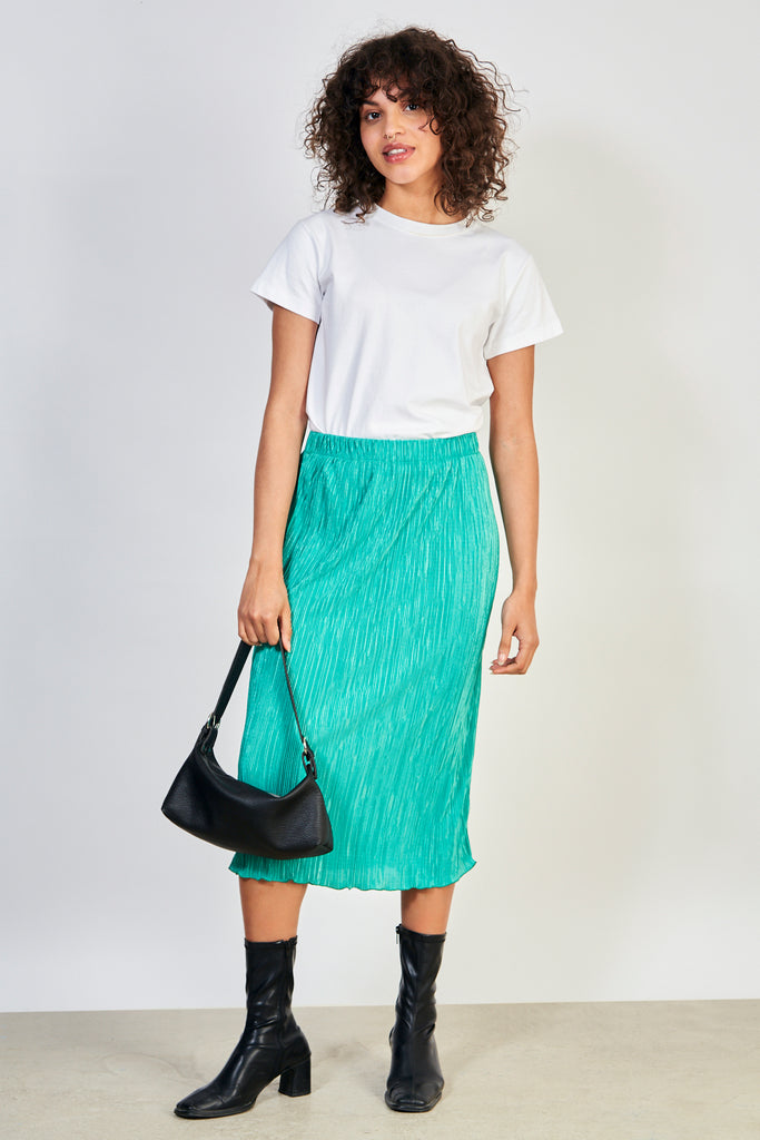 Bright green ribbed skirt_4