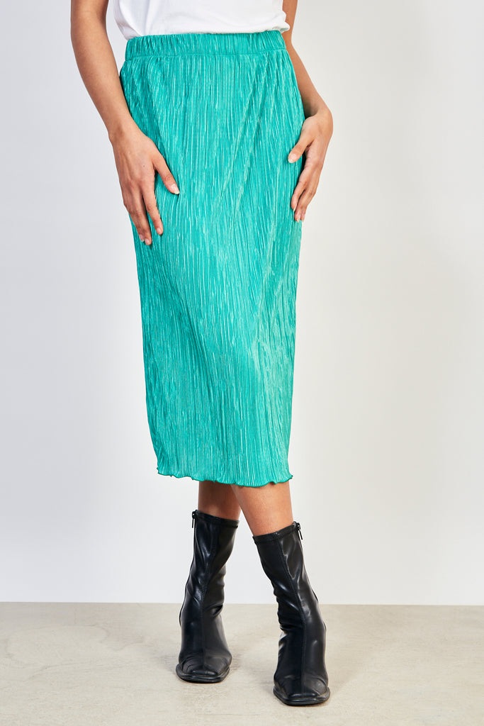 Bright green ribbed skirt_1
