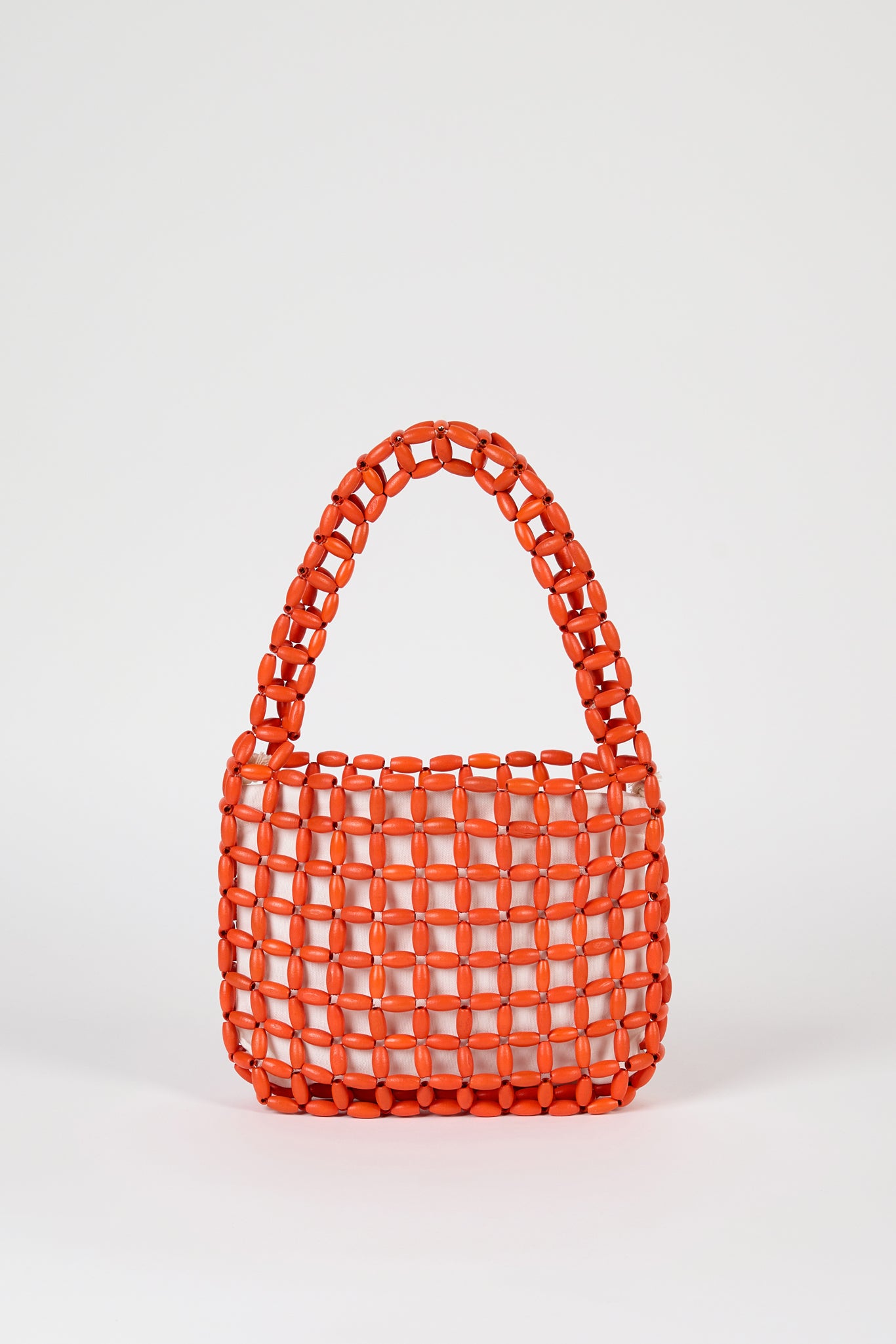 Bright orange wooden beaded mini shoulder bag_1
