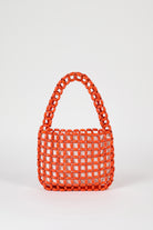 Bright orange wooden beaded mini shoulder bag_1