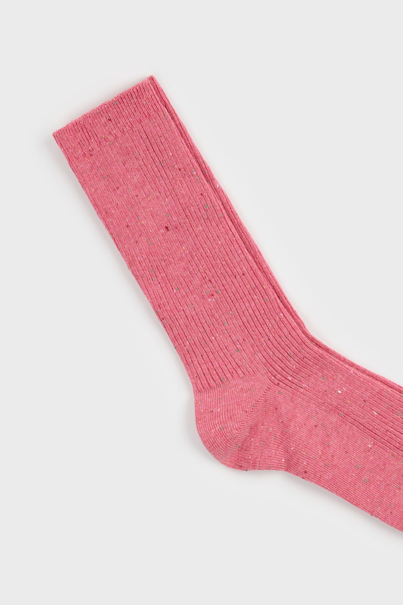 Bright pink rainbow fleck ribbed socks_2