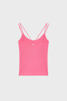 Bright pink thin ribbed strappy knit tank_2