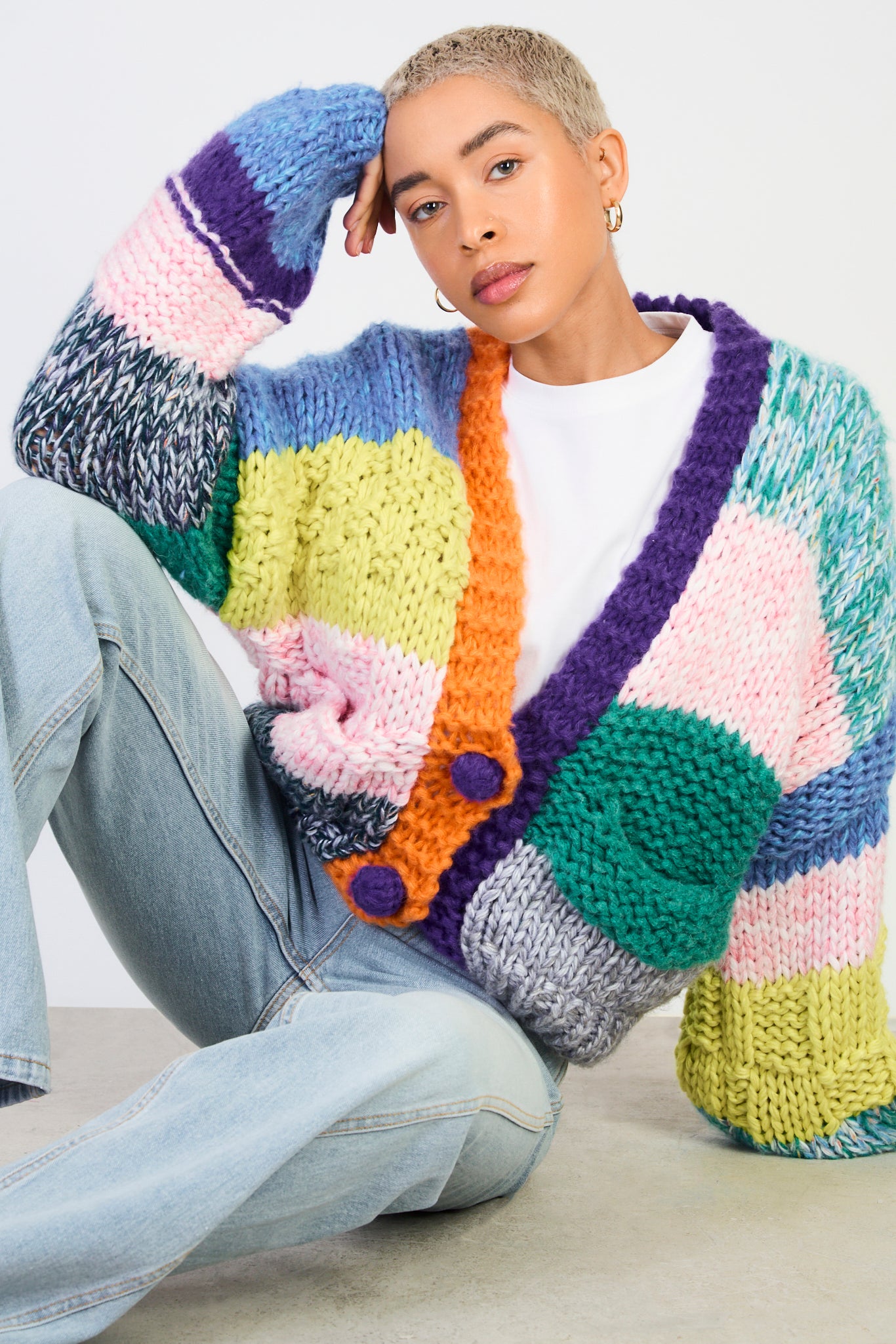 Jeans Harry Styles Multicolor Sweater Harry Styles Color Block