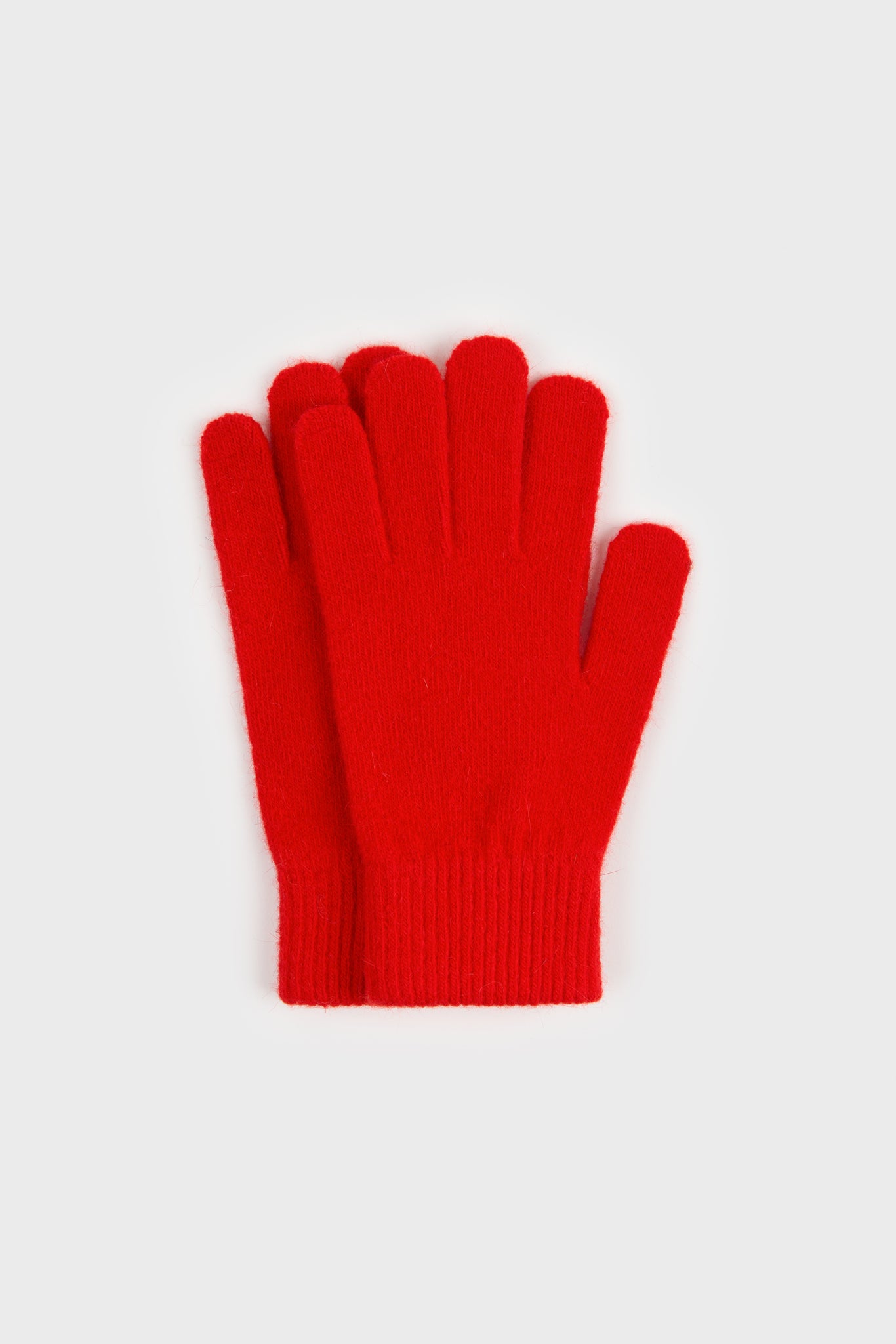 Bright red wool blend gloves_1