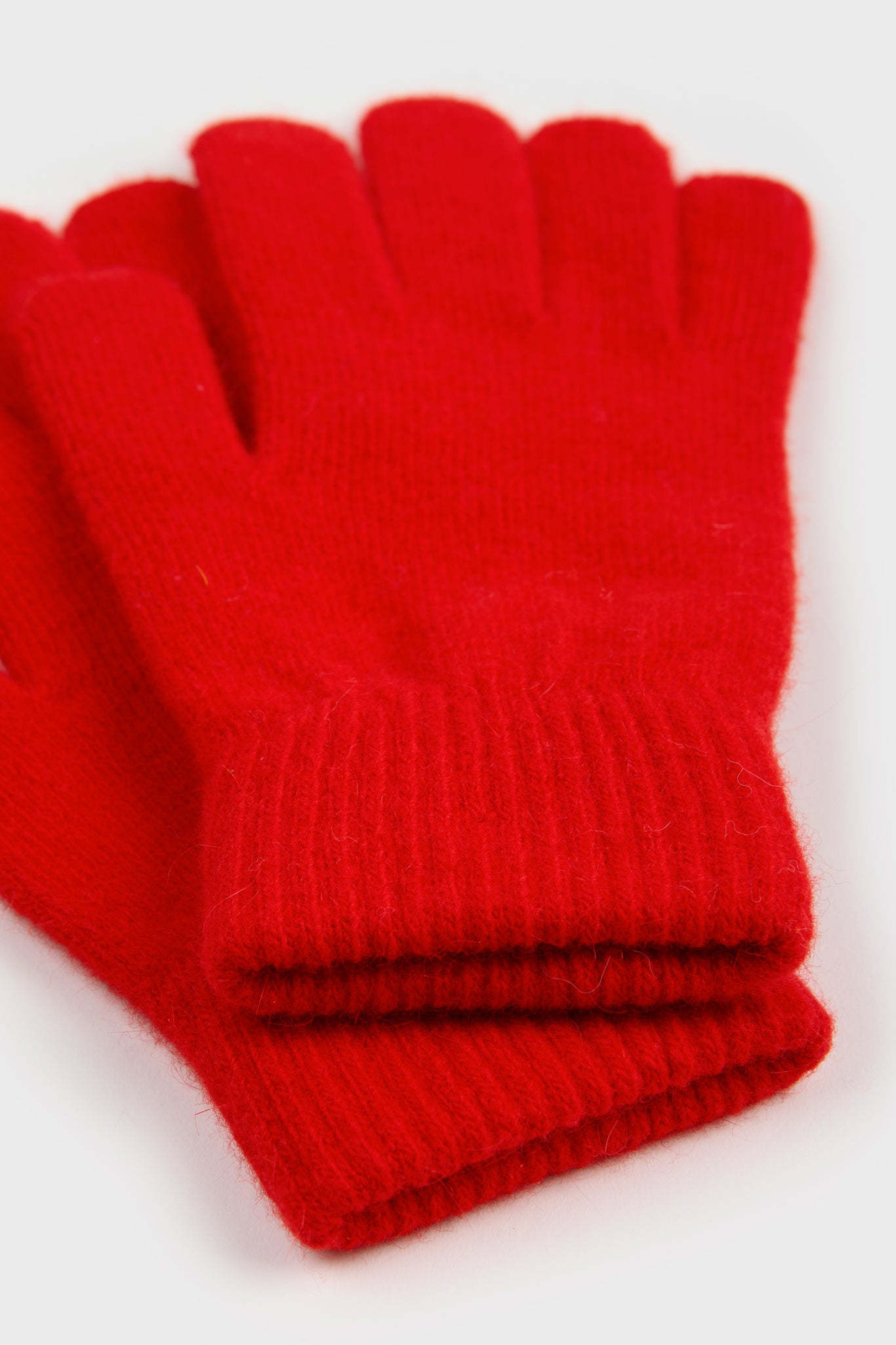 Bright red wool blend gloves_4