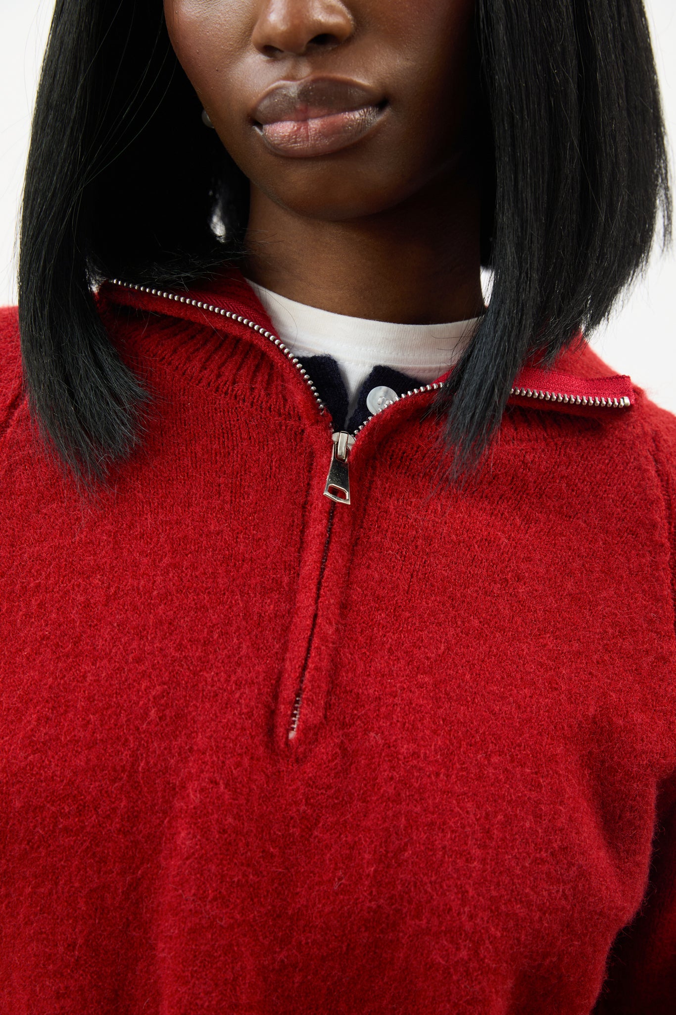 Bright red zip front jumper_3
