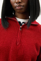 Bright red zip front jumper_3