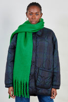 Bright green fuzzy thick scarf_4