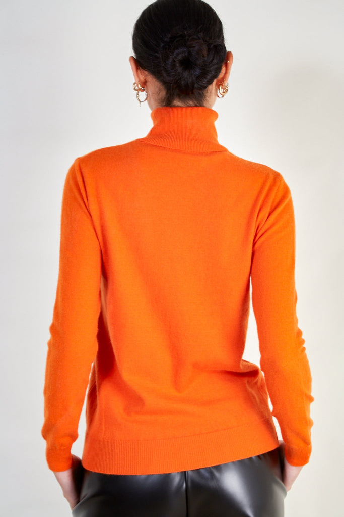 Bright orange cashmere blend turtleneck_2