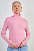 Bright pink cashmere blend turtleneck_1