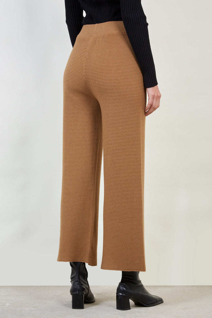 Brown waffle knit trousers_3