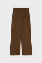 Brown and ivory pinstriped tailored trousers_1