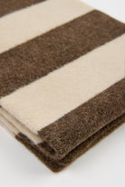 Brown and ivory wool blend block striped scarf_2