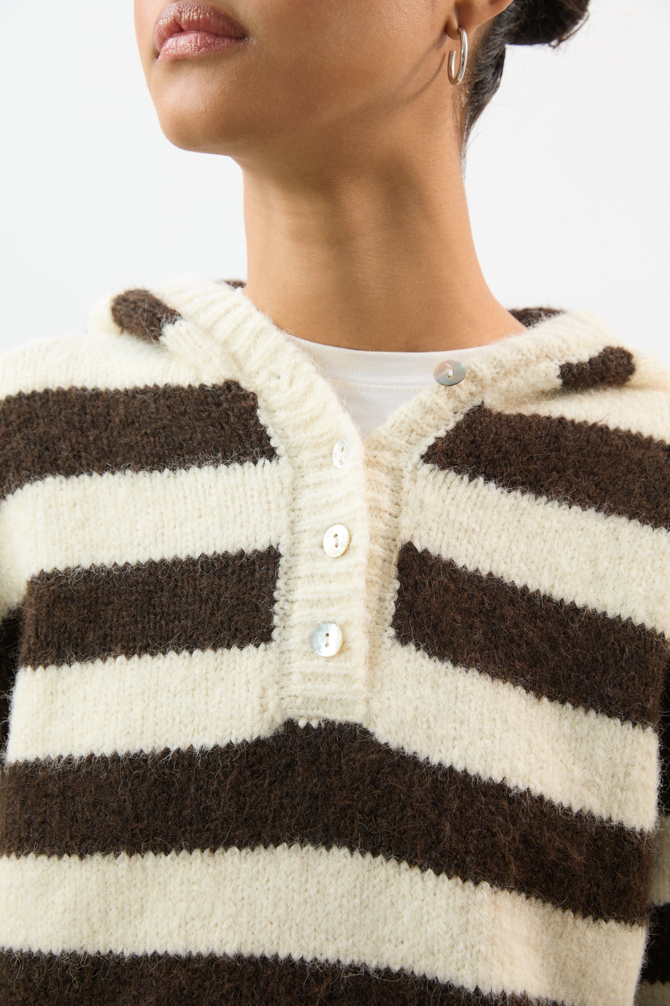 Brown and ivory wool blend striped hooded jumper_3