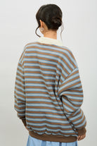 Brown blue and ivory striped rugby shirt_4