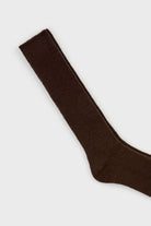 Brown cashmere alpaca blend knee high socks_2