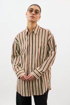 Brown and ivory multi striped oversized shirt_2