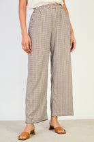 Brown gingham side pocket trousers_1