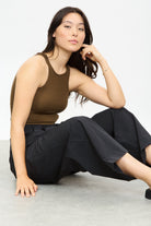 Brown jersey halter tank_5