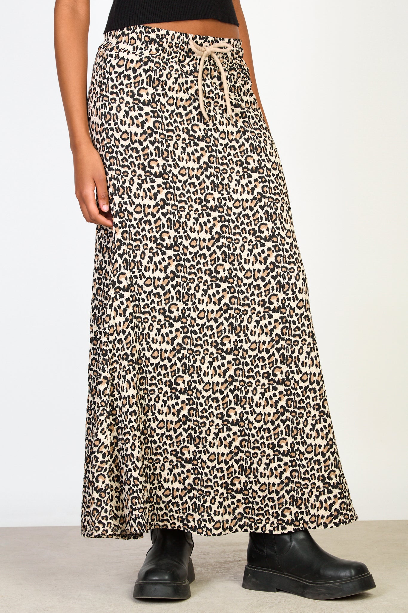 Brown leopard print maxi skirt_1