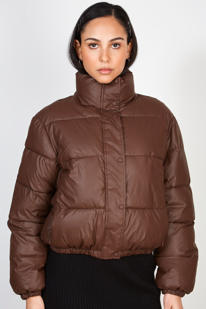 Brown short puffer jacket_3