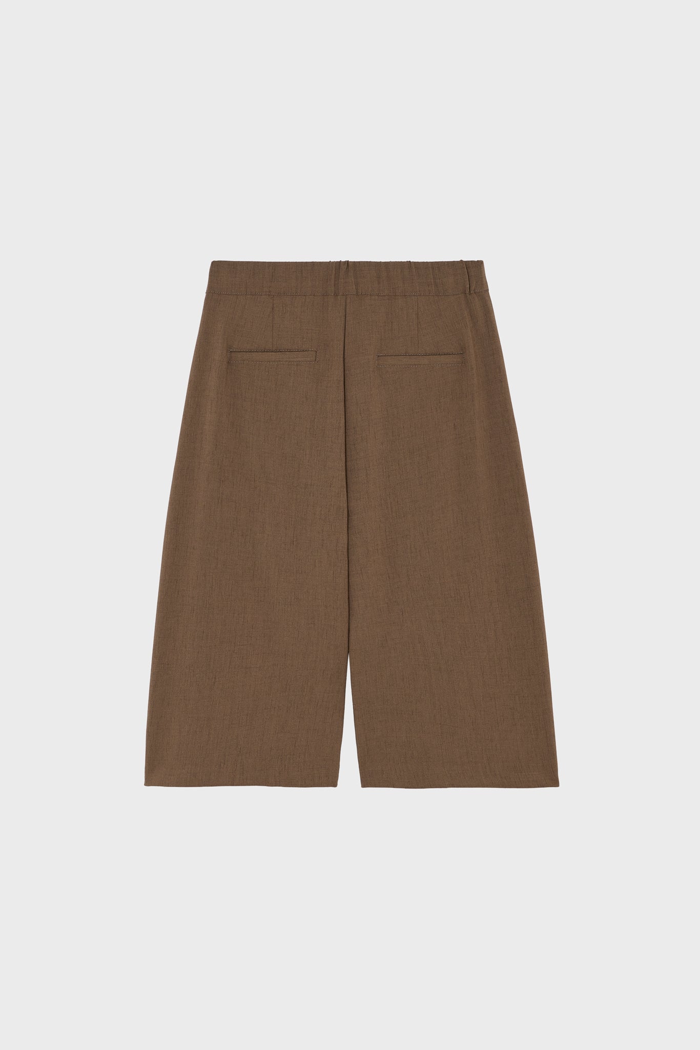 Brown smart pleated tailored shorts_2