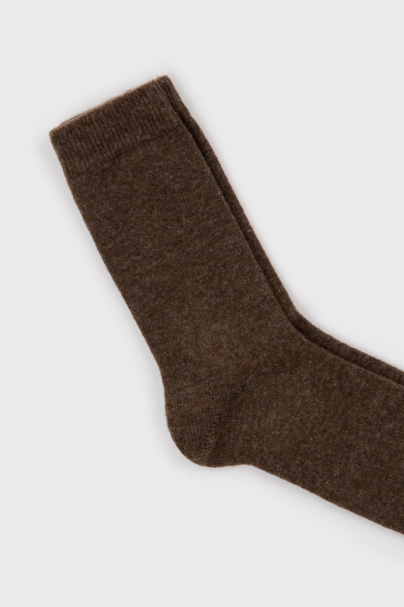 Brown smooth cashmere wool blend socks_2