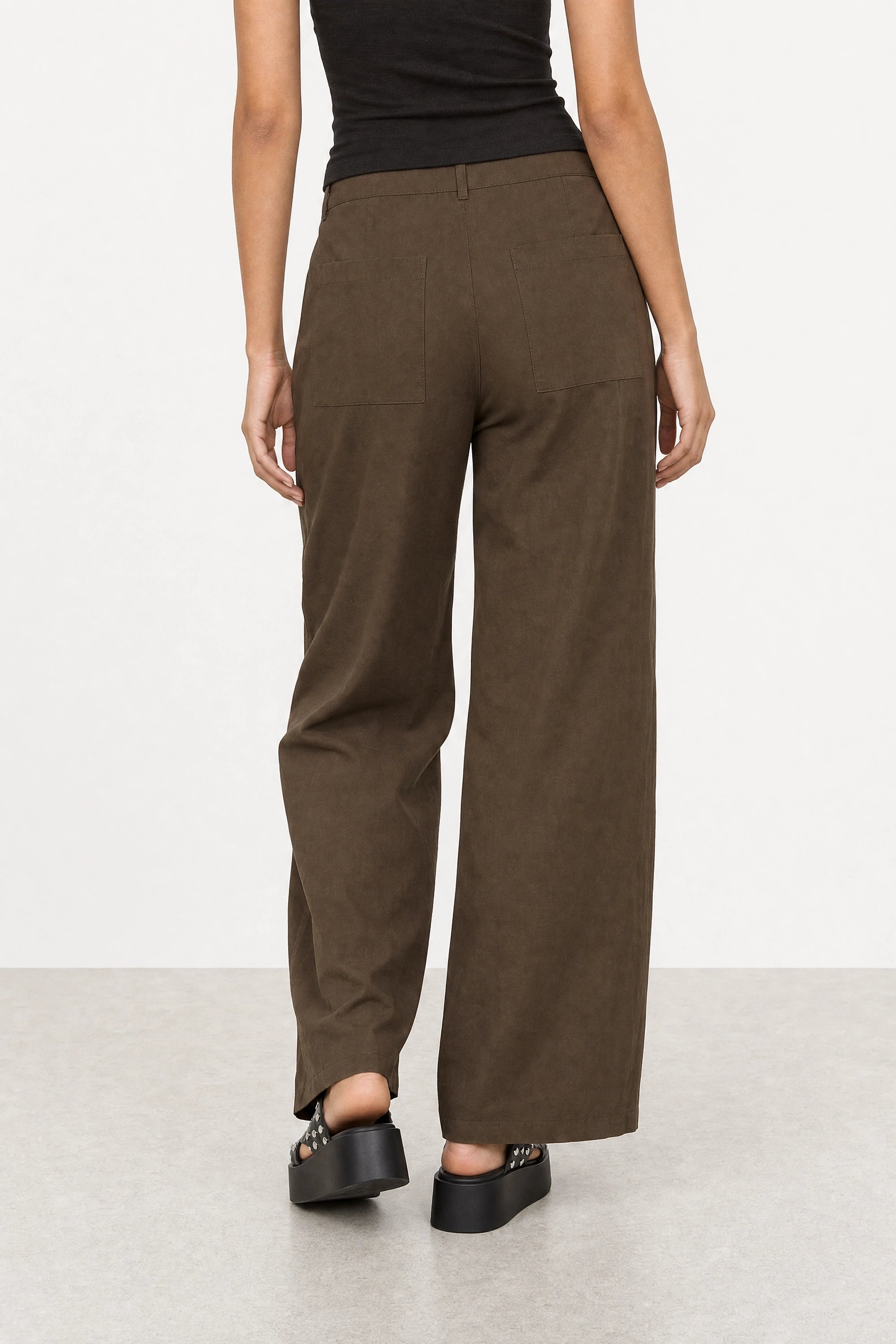 Brown crisp tailored balloon leg trousers_4