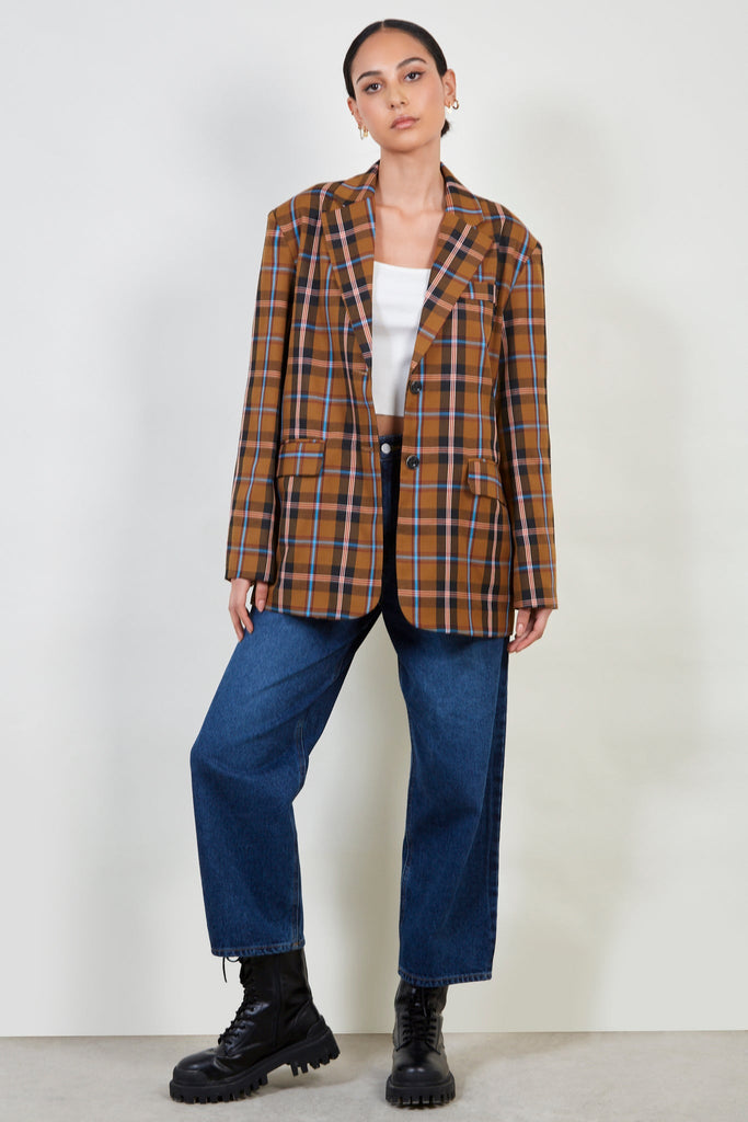 Brown bold checked jacket_1