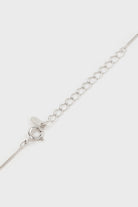 Brushed gold heart silver chain necklace_4