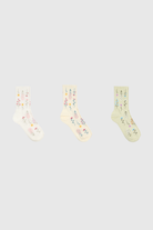 Scattered wild flower socks - Set of 3