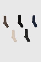 Dark rainbow fleck ribbed socks - Set of 5